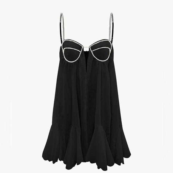 V-neck Rhinestone Decor Mini Dress - Picture 6 of 9